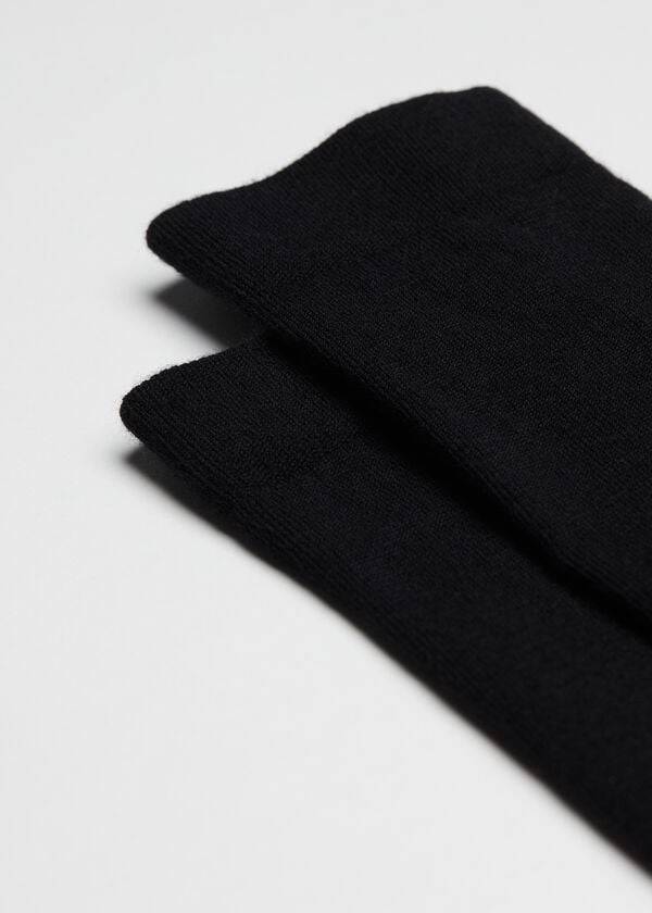 black calzedonia wool and cotton long mens socks