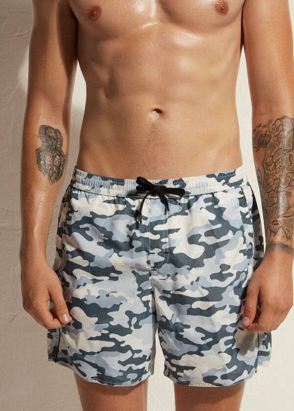 black white mens calzedonia formentera swim trunks