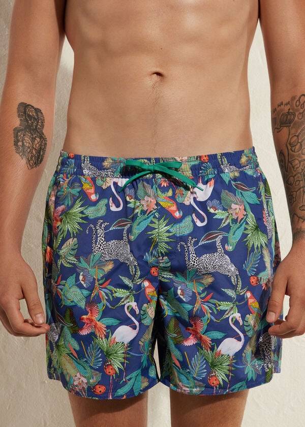mens calzedonia formentera swim trunks green blue