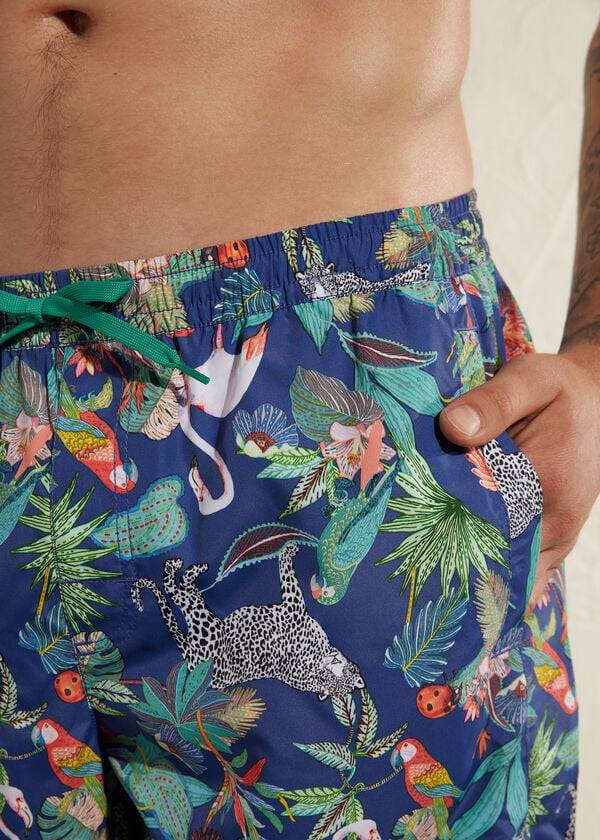 mens calzedonia formentera swim trunks green blue