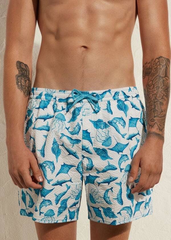 turquoise white calzedonia formentera mens swim trunks