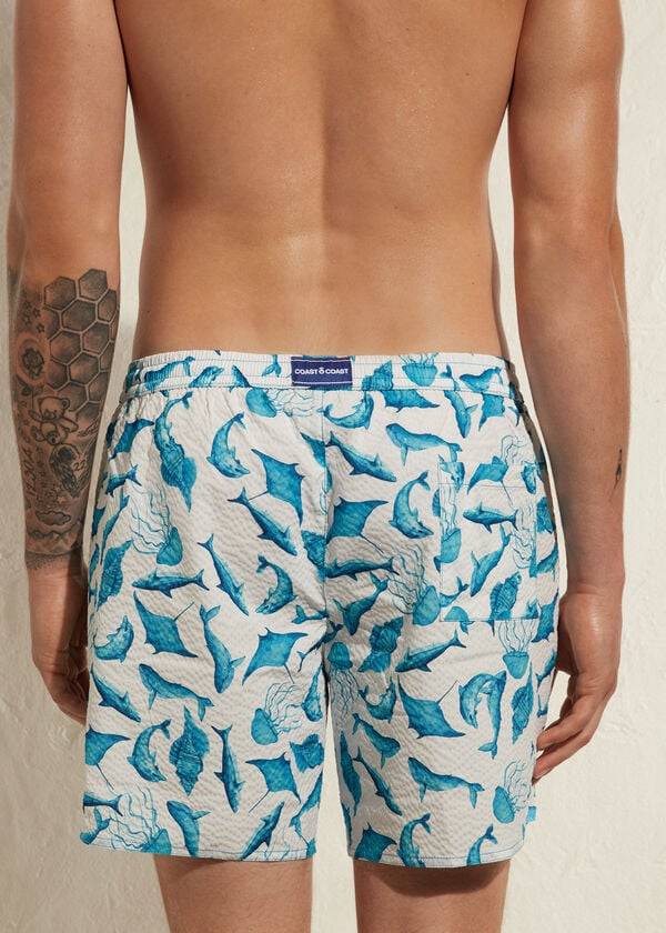 turquoise white calzedonia formentera mens swim trunks