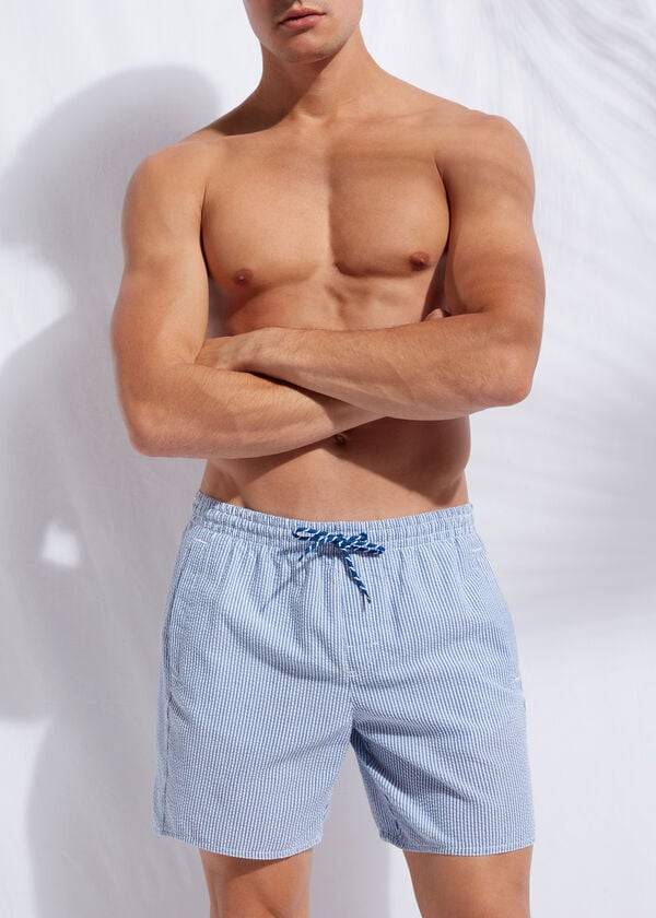 calzedonia formentera mens swim trunks blue white