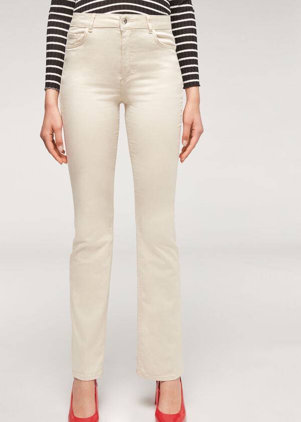 brown beige womens calzedonia eco light flared denim jeans