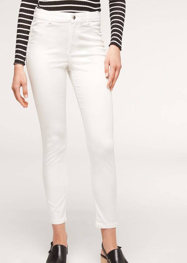 womens calzedonia eco light push up denim jeans white