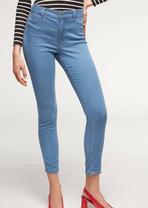 womens calzedonia eco light push up denim jeans blue