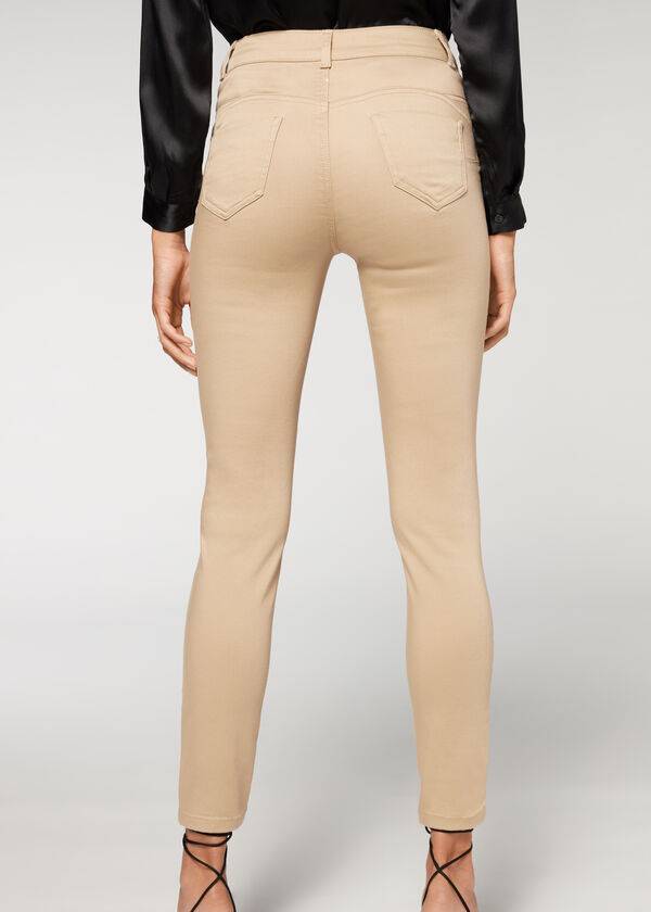 womens calzedonia push-up and soft touch jeans beige