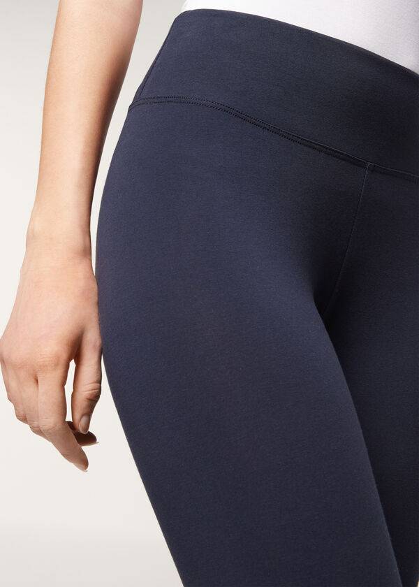blue calzedonia supima cotton womens leggings