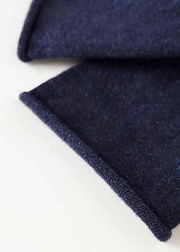 womens calzedonia cuffless short with glitter socks blue