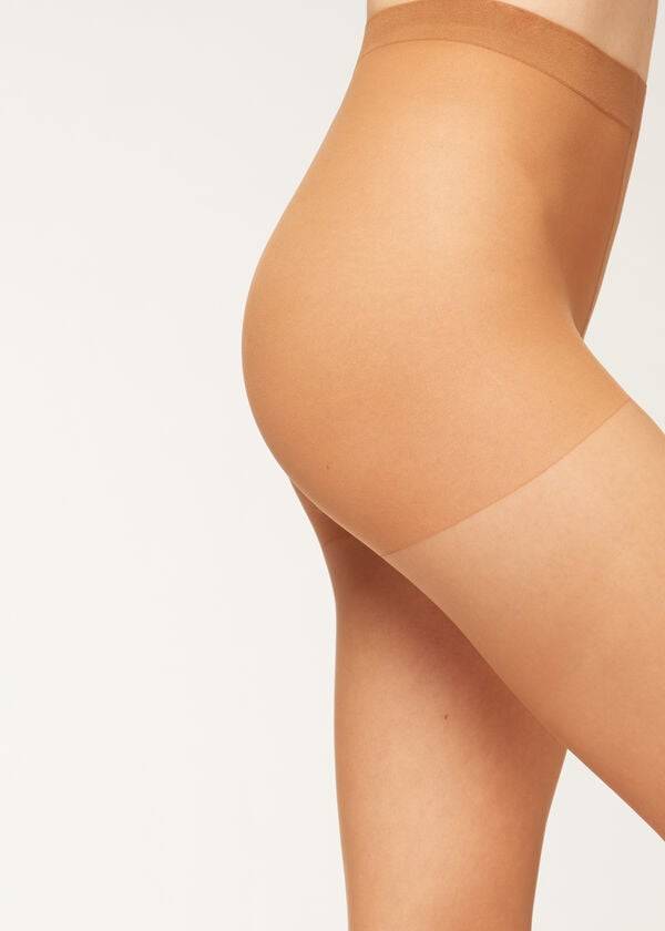 womens calzedonia 20 denier essential matt sheer tight beige brown