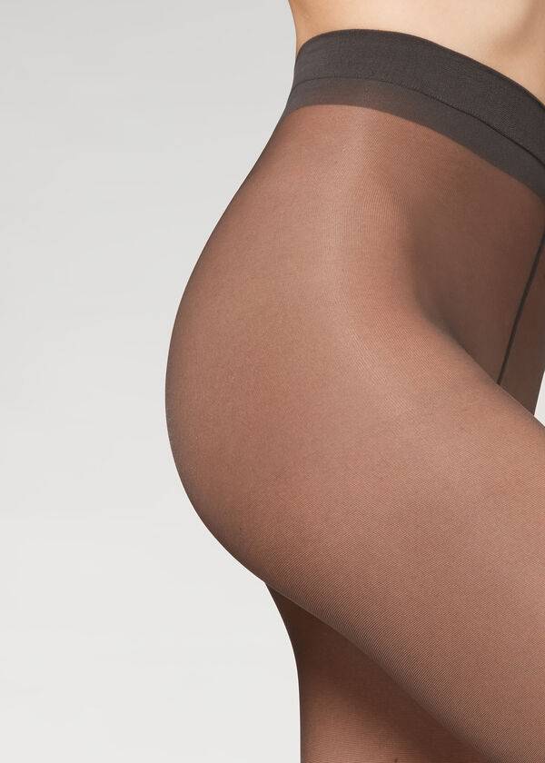 calzedonia 30 denier sheer shaping with control top womens tight grey