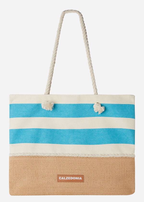 turquoise green womens calzedonia striped beach bag accessories