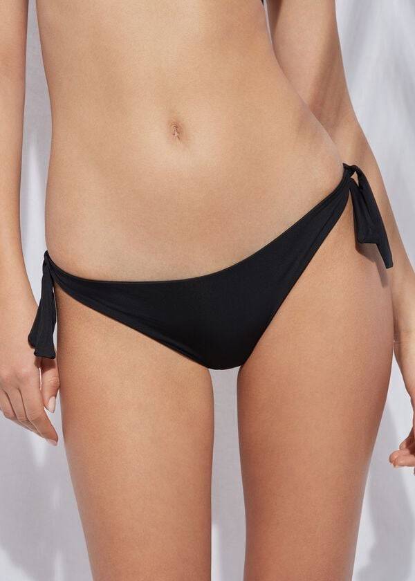calzedonia bow brazilian indonesia eco womens bikini bottoms black