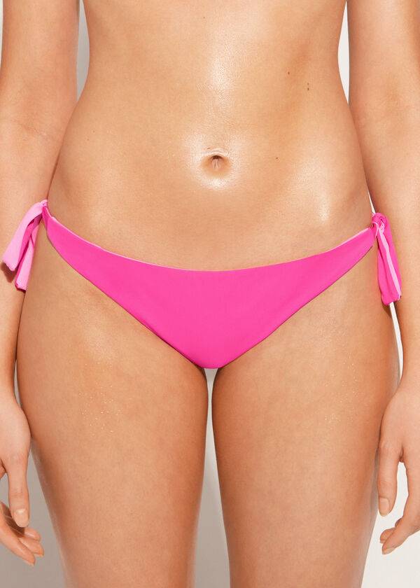 womens calzedonia bow brazilian indonesia eco bikini bottoms pink