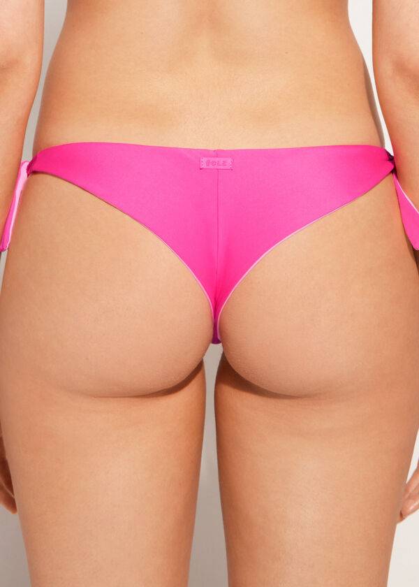 womens calzedonia bow brazilian indonesia eco bikini bottoms pink