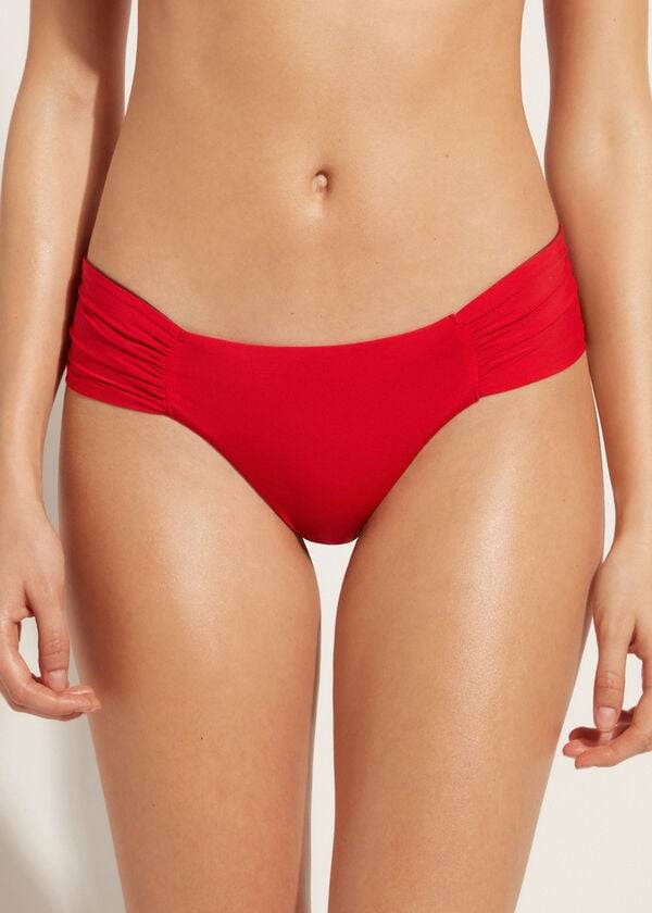 womens calzedonia brazilian indonesia eco bikini bottoms red