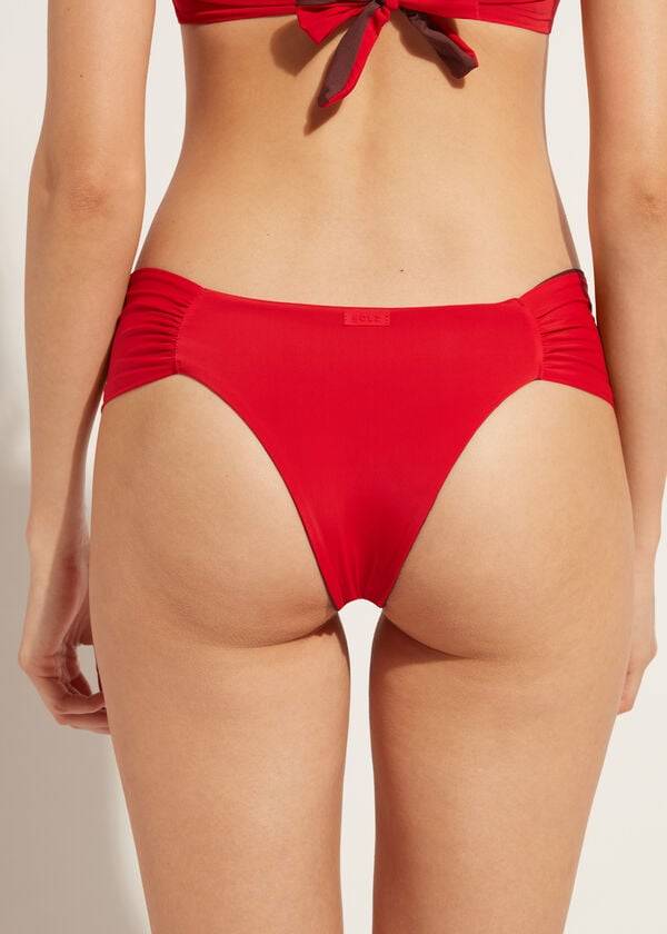 womens calzedonia brazilian indonesia eco bikini bottoms red