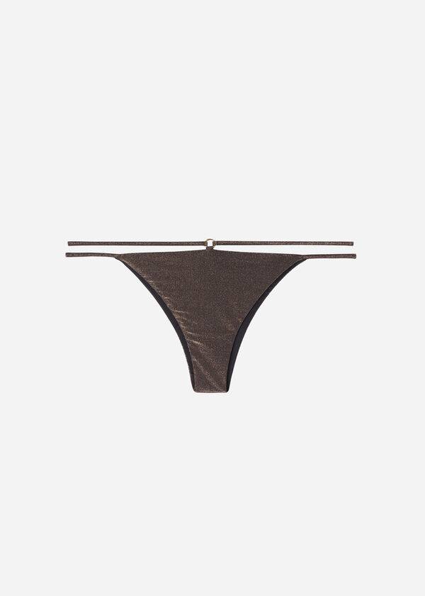 womens calzedonia brazilian side string hollywood bikini bottoms black