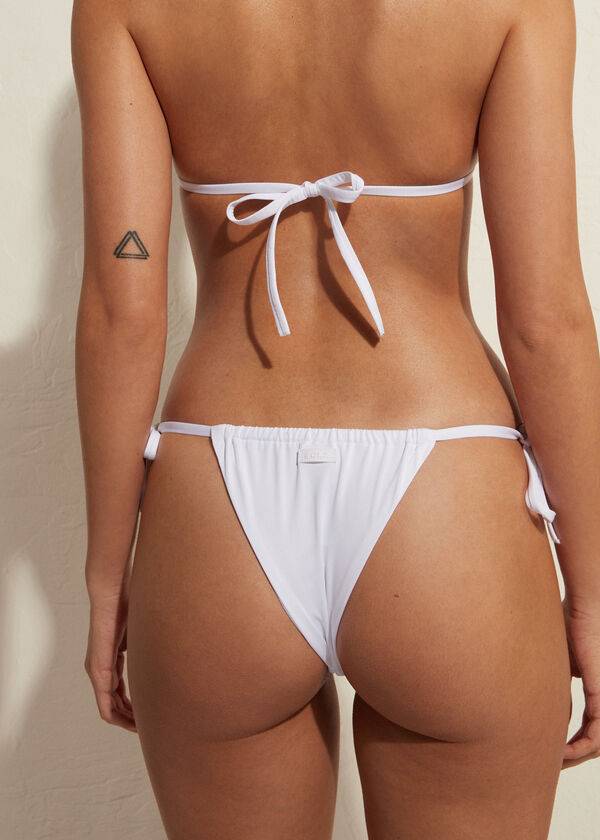 womens calzedonia brazilian string indonesia eco bikini bottoms white