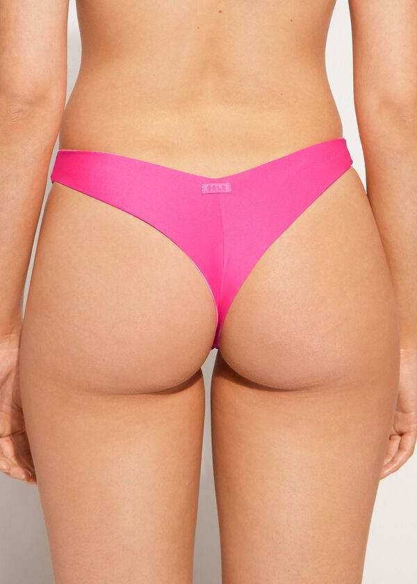 pink womens calzedonia high cut brazilian indonesia eco bikini bottoms