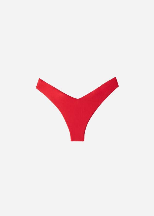 red womens calzedonia high cut brazilian indonesia eco bikini bottoms