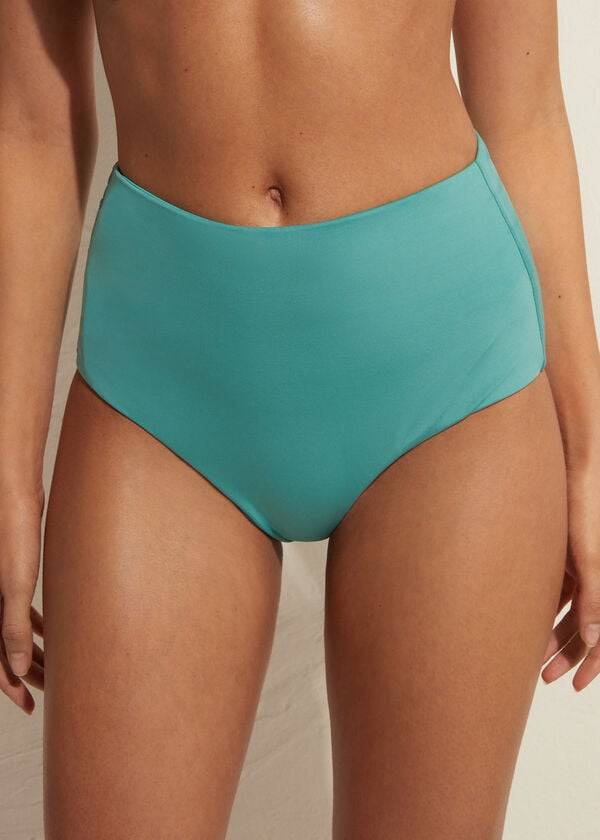 turquoise calzedonia high shaper waist indonesia eco womens bikini bottoms