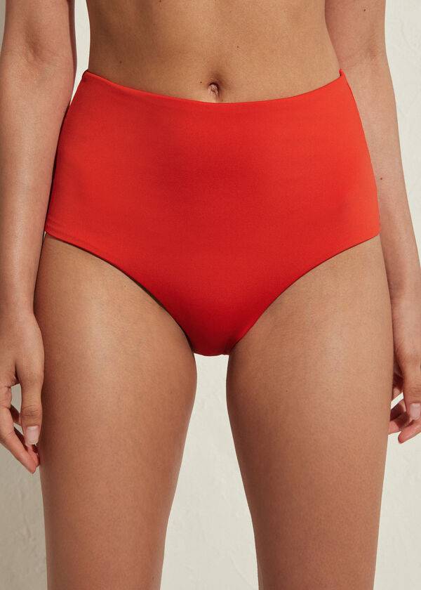 red womens calzedonia high shaper waist indonesia eco bikini bottoms