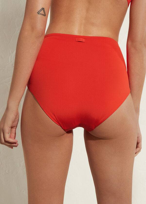 red womens calzedonia high shaper waist indonesia eco bikini bottoms