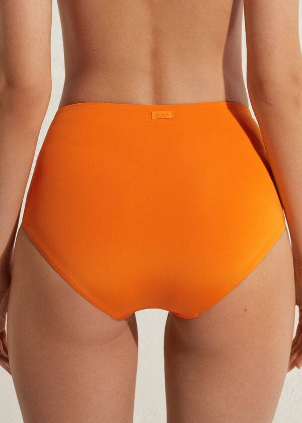 orange womens calzedonia high shaper waist indonesia eco bikini bottoms