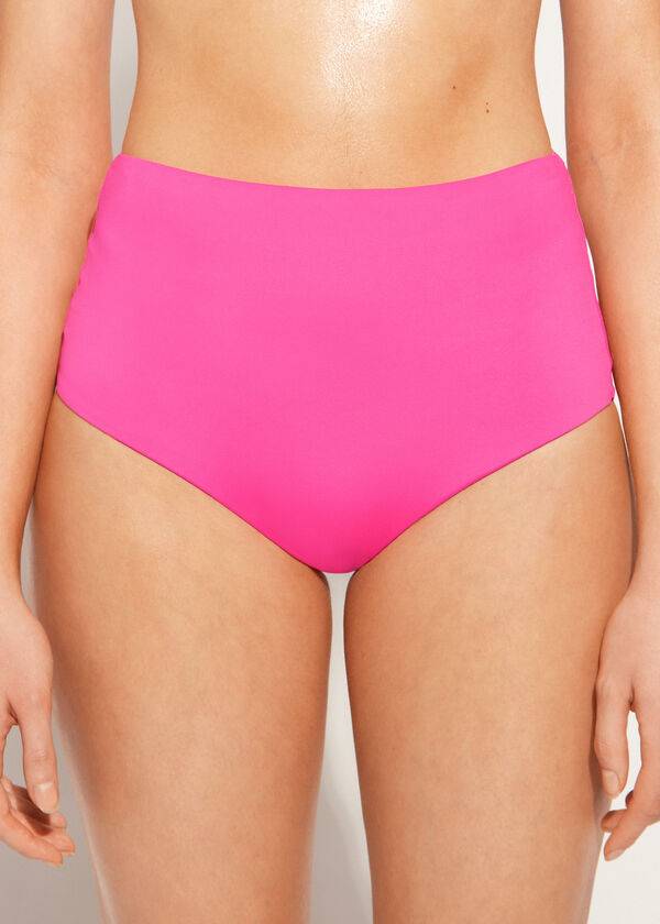 womens calzedonia high shaper waist indonesia eco bikini bottoms pink