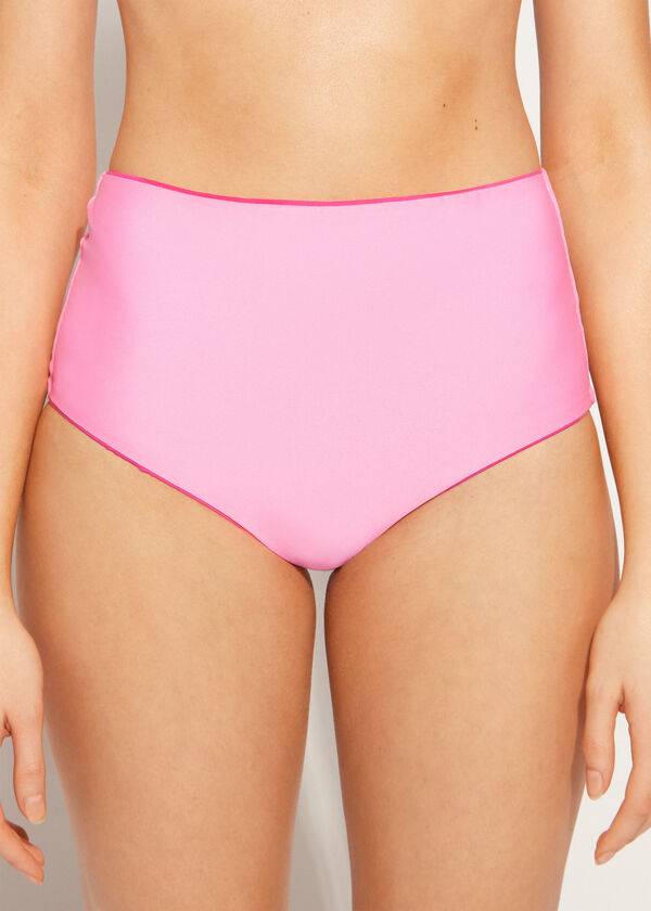 womens calzedonia high shaper waist indonesia eco bikini bottoms pink