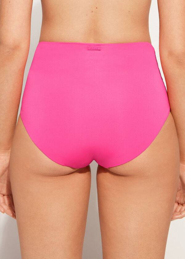 womens calzedonia high shaper waist indonesia eco bikini bottoms pink