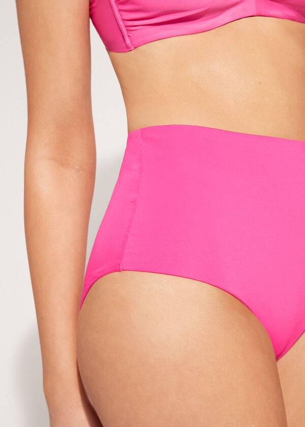 womens calzedonia high shaper waist indonesia eco bikini bottoms pink