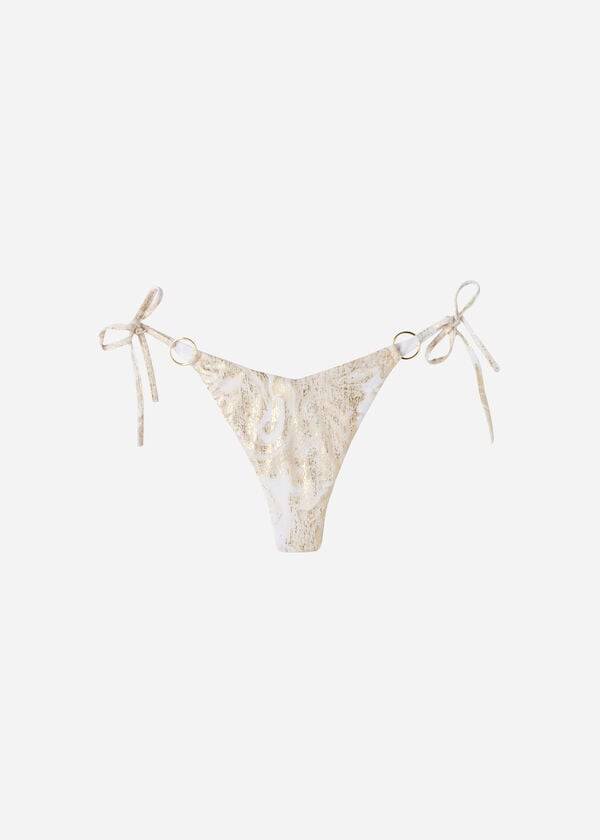 gold womens calzedonia high v-cut brazilian melbourne bikini bottoms