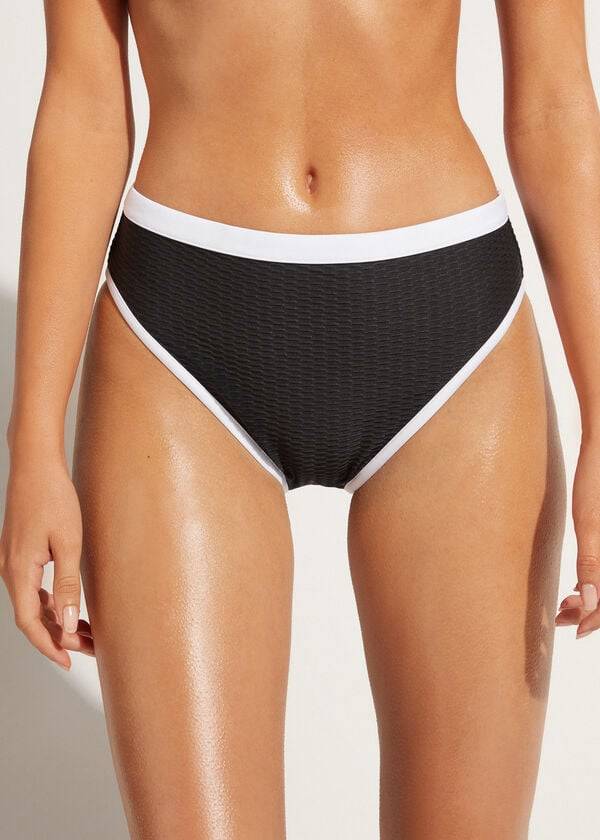 calzedonia high waist coimbra womens bikini bottoms black white