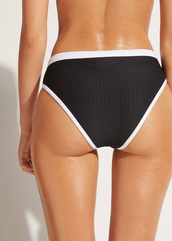 calzedonia high waist coimbra womens bikini bottoms black white