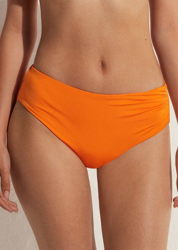 womens calzedonia high waist indonesia eco bikini bottoms orange
