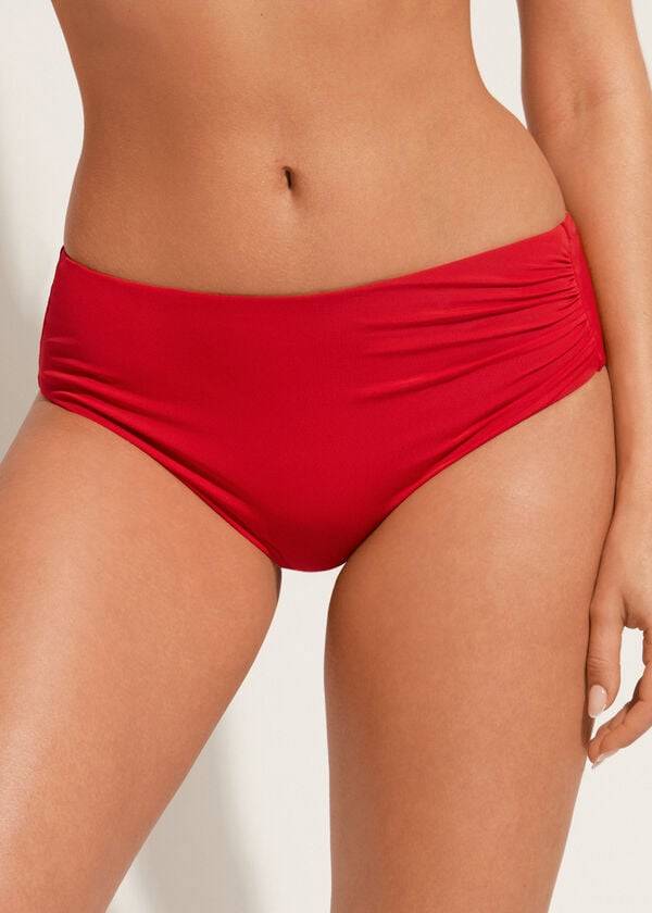 burgundy womens calzedonia high waist indonesia eco bikini bottoms