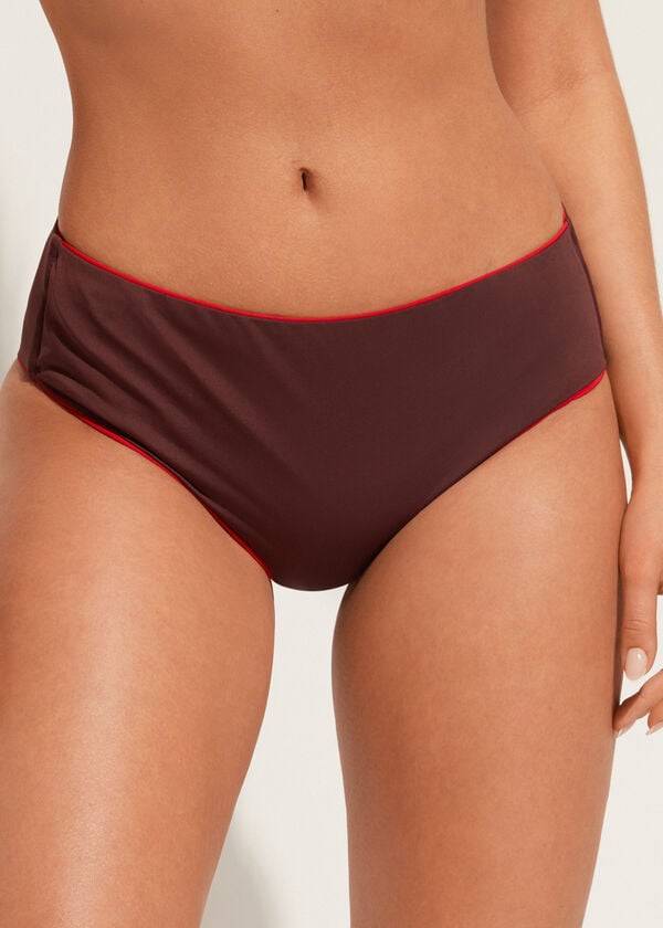 burgundy womens calzedonia high waist indonesia eco bikini bottoms