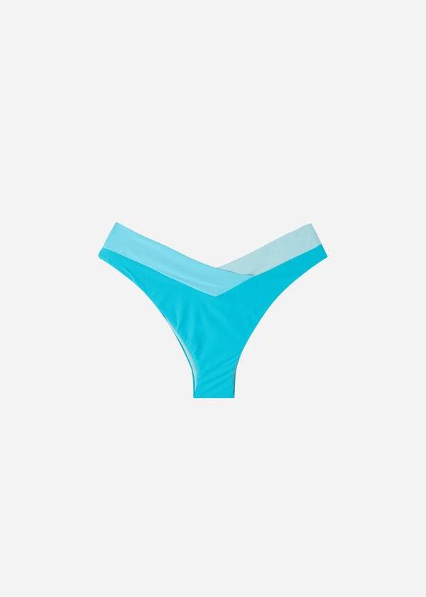 womens calzedonia high-cut brazilian azzorre bikini bottoms turquoise green