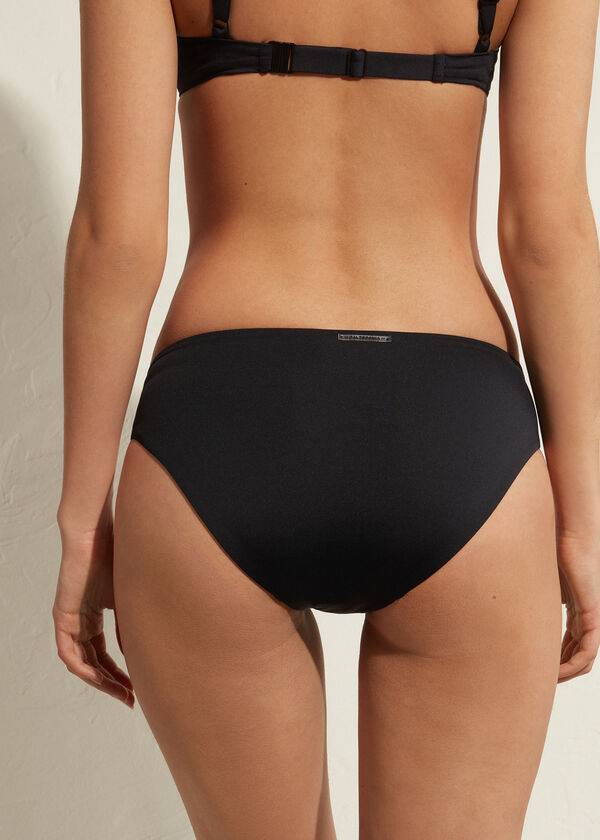 womens calzedonia high-rise indonesia bikini bottoms black
