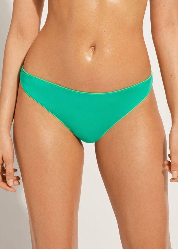 womens calzedonia indonesia eco low rise bikini bottoms green