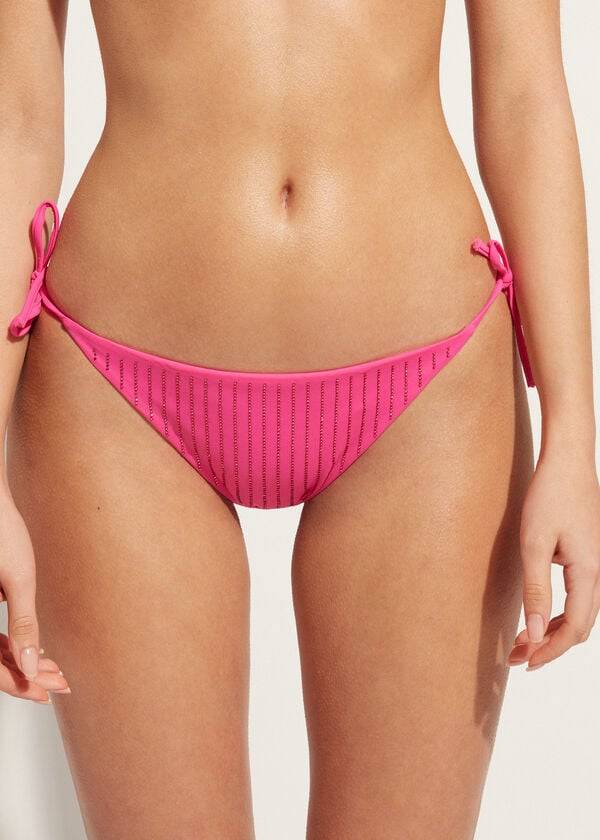 pink calzedonia rhinestone brazilian string shanghai womens bikini bottoms