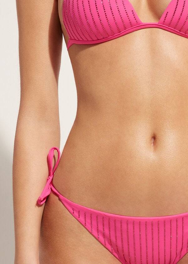 pink calzedonia rhinestone brazilian string shanghai womens bikini bottoms