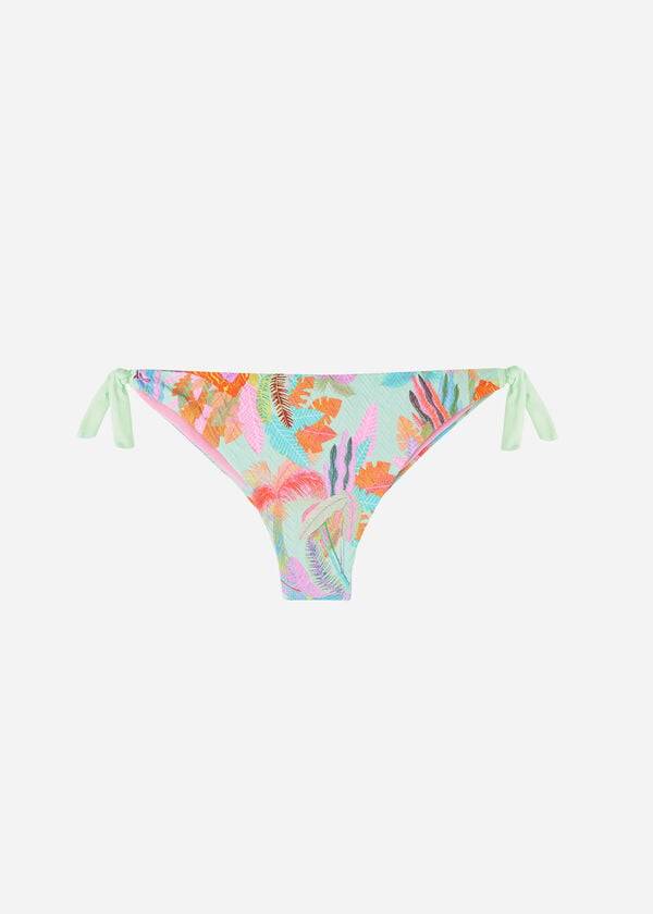 calzedonia side-tie brazilian foliage tahiti womens bikini bottoms green