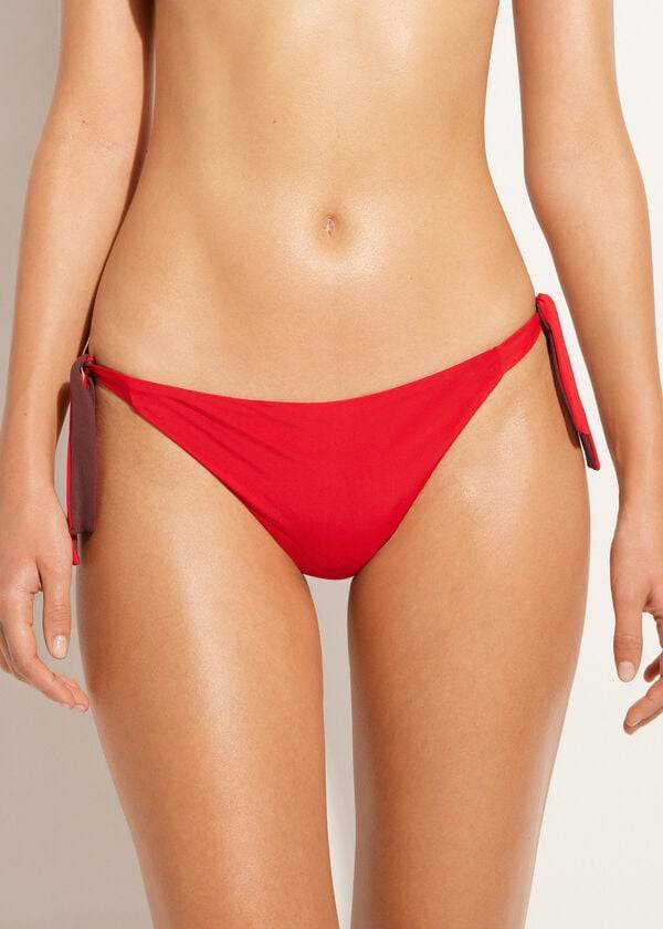 calzedonia tied indonesia eco womens bikini bottoms red