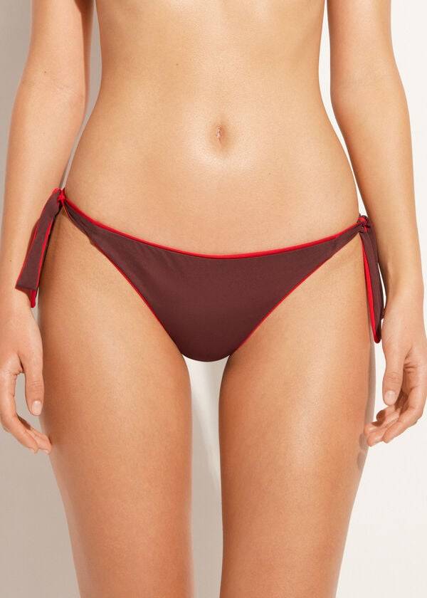 calzedonia tied indonesia eco womens bikini bottoms red