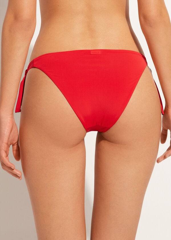 calzedonia tied indonesia eco womens bikini bottoms red