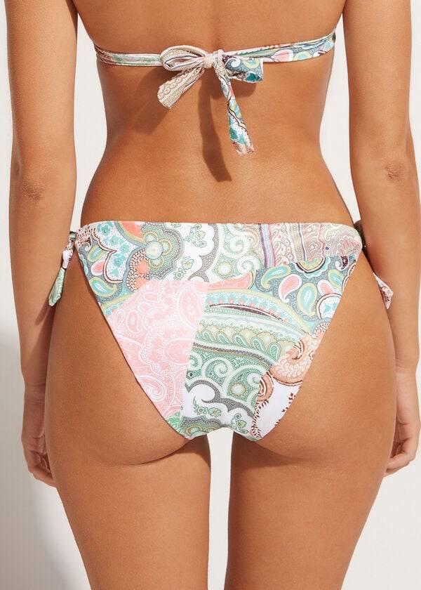 green womens calzedonia tied saint tropez bikini bottoms