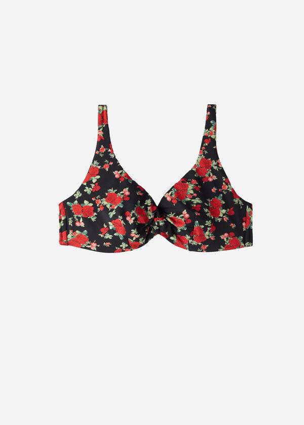 womens calzedonia balconette rose animal print nizza bikini tops pink